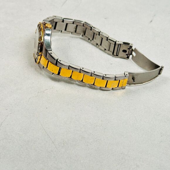 Relic Wet Watch Womens 31mm Crystal Bezel Day Date Two Tone 6.5" New Battery - Picture 5 of 11